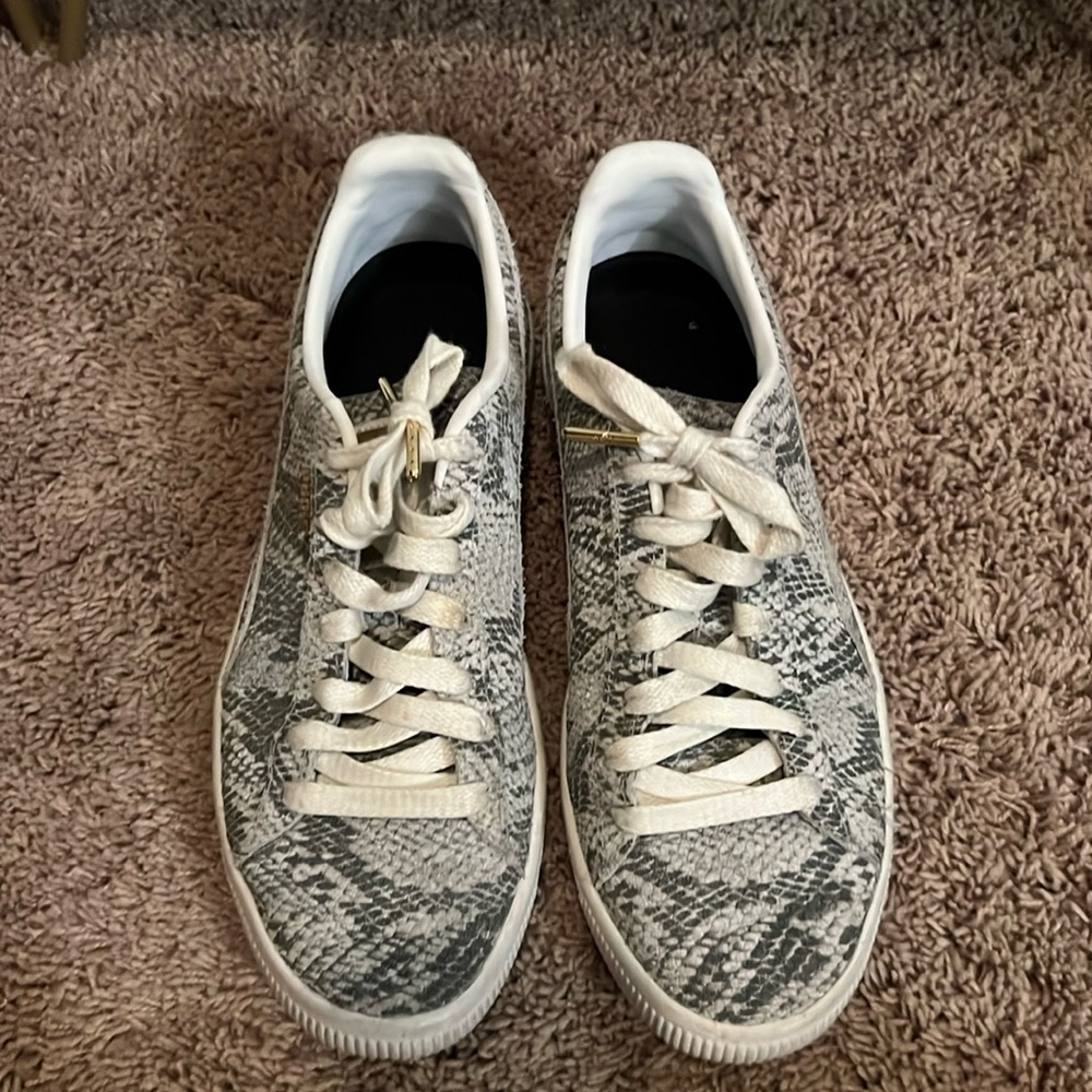 Puma snake print sneakers, 8.5